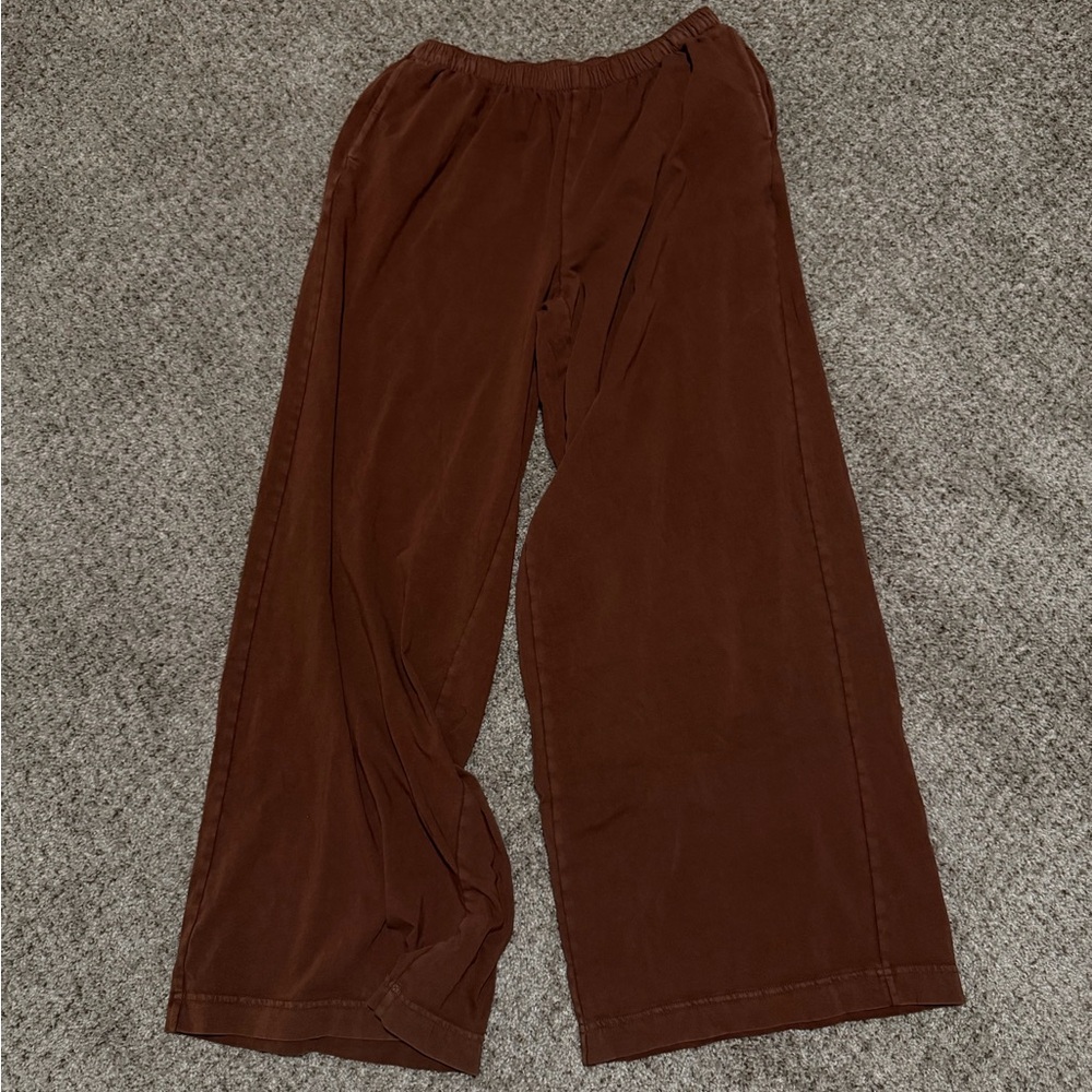 Aerie Brown Wide-Leg Pants